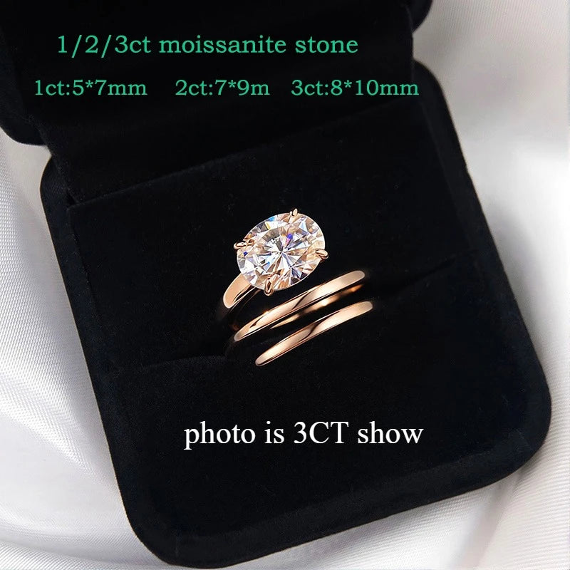 Smyoue 1-3CT Moissanite Solitaire Ring – 14K Gold Plated 925 Sterling Silver Certified Wedding Band