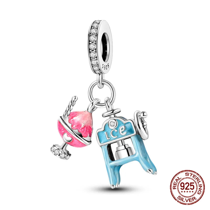 Hot Bible Cross Pink Zircon Charm – 925 Sterling Silver DIY Bracelet for Women