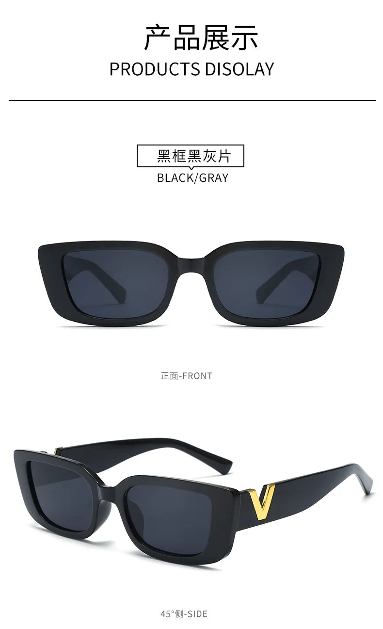 New Small Frame V-Shaped Fashion Sunglasses for Women – Designer Square UV400 Sun Glasses | Outdoor Leisure Eyewear