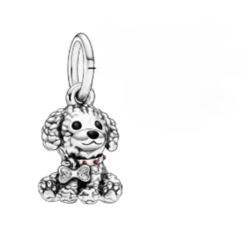 925 Sterling Silver Golden Heart Lock & Birthday Candle Charm | Fit Original Pandora Bracelet DIY Jewelry