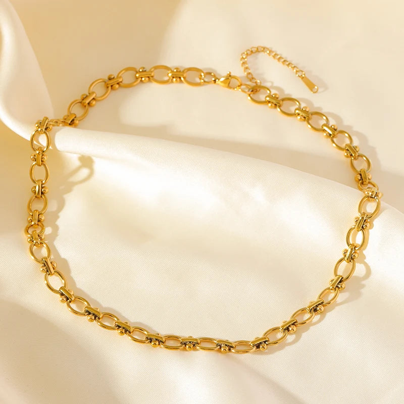 EILIECK 18K Gold Plated Stainless Steel Chain Necklace for Women – Waterproof Fashion Jewelry Gift