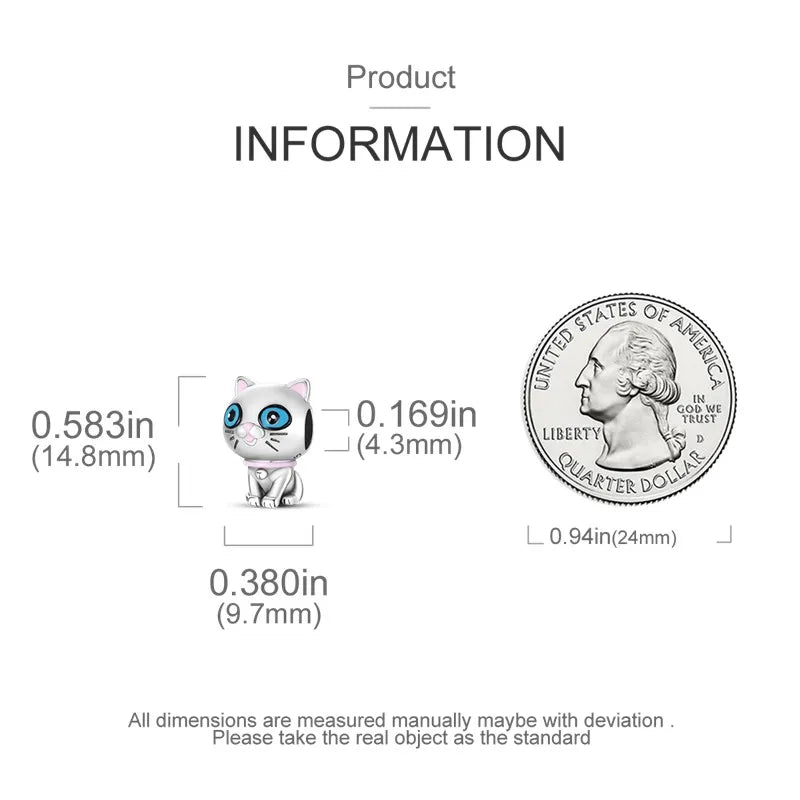 Cat Collection 925 Sterling Silver Charms Bead | Persian Bell & Multifarious Cat Dangle Fit Pandora Bracelet Necklace DIY Jewelry