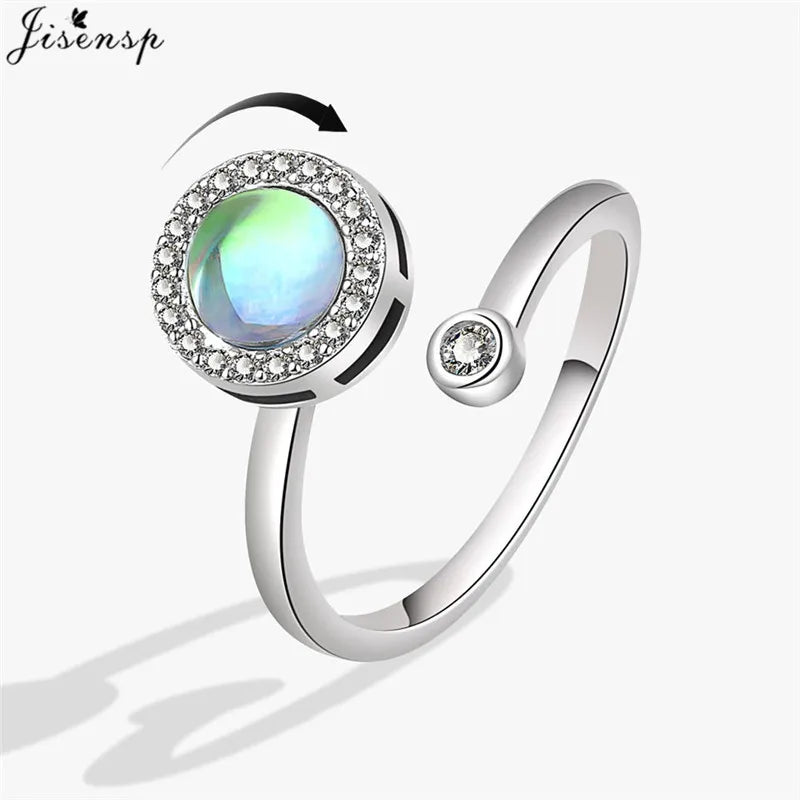 Luxury Fashion Fidget Spinner Ring | Crystal Planet & Butterfly Finger Ring for Women, Anti-Stress Jewelry