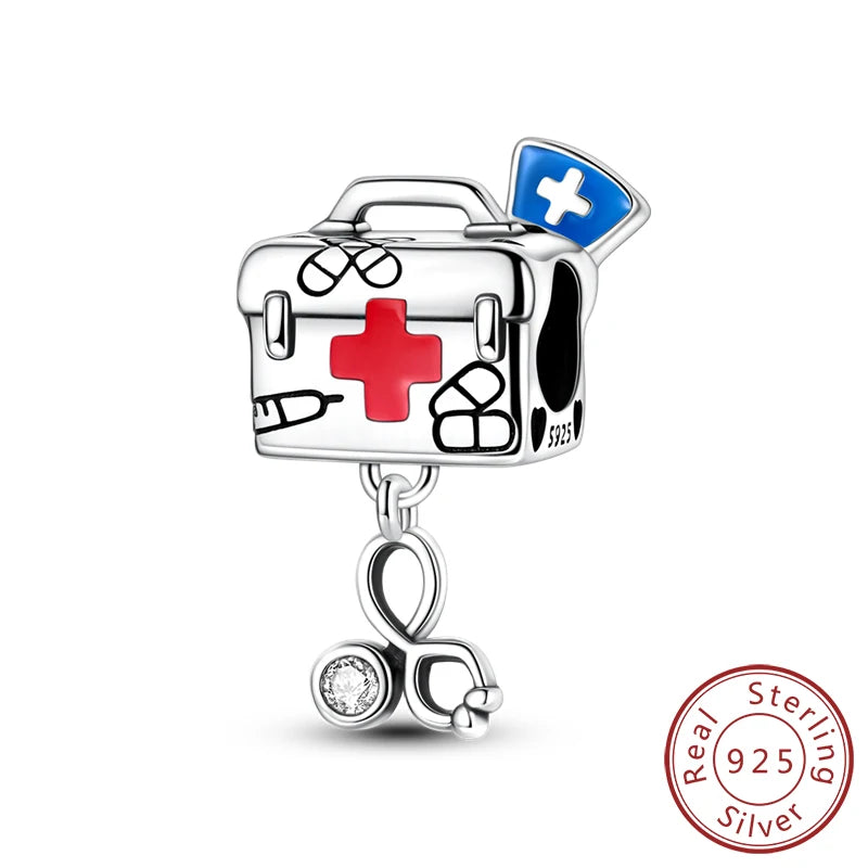 Original 925 Sterling Silver Charms – Mushroom, Unicorn, Wings & Pearl Beads for Women