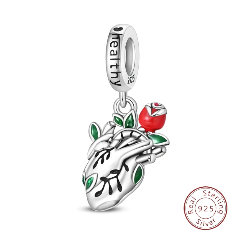 Doctor Nurse 925 Sterling Silver Charms Beads | Original Trendy Medical Pendant for DIY Bracelet Jewelry