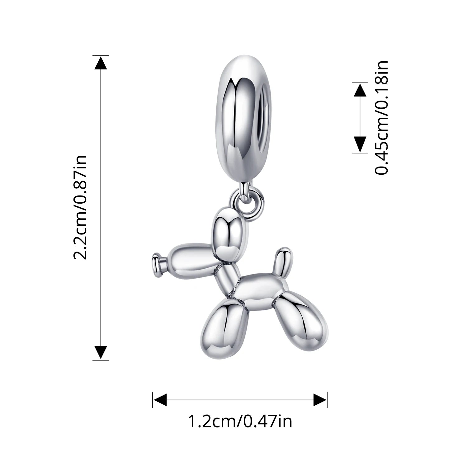 WOSTU 925 Sterling Silver Pet Dog Charm Pomeranian Yorkshire Terrier Pendant for Women Bracelet