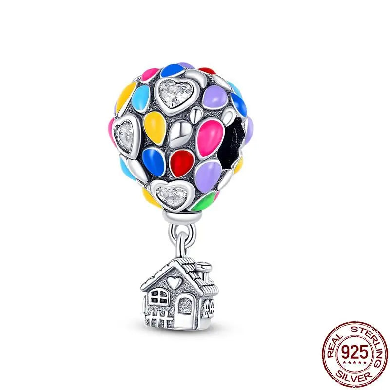 2023 New 925 Sterling Silver Earth Plane & Hot Air Balloon Travel Charms – Fits Pandora Original Bracelets DIY Jewelry
