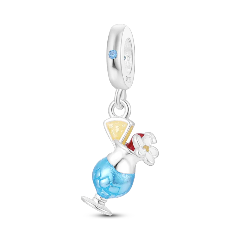 925 Sterling Silver Chocolate & Coffee Charm Beads | Fits Original Pandora Bracelet | DIY Jewelry Souvenir Gift