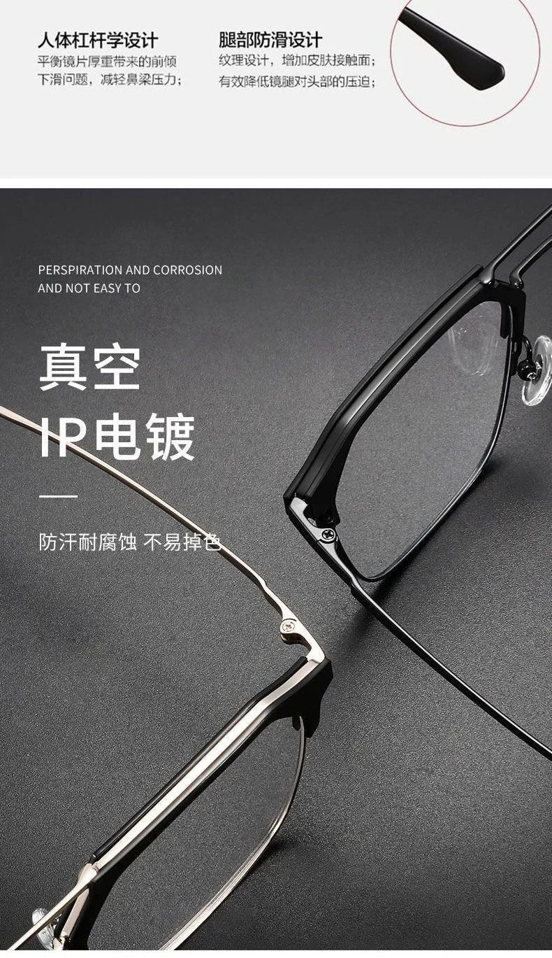 Luxury Brand Square Black Frame Myopia Glasses – Anti-Blue Light Nearsighted Eyeglasses Unisex (0 to -4.0 Diopters)