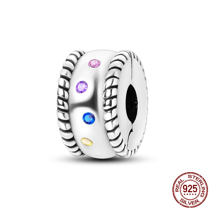 925 Sterling Silver Silicone Spacer Beads & Safety Chain | Clasp Charms Fit Original Pandora 3mm Bracelet – Women’s Jewelry