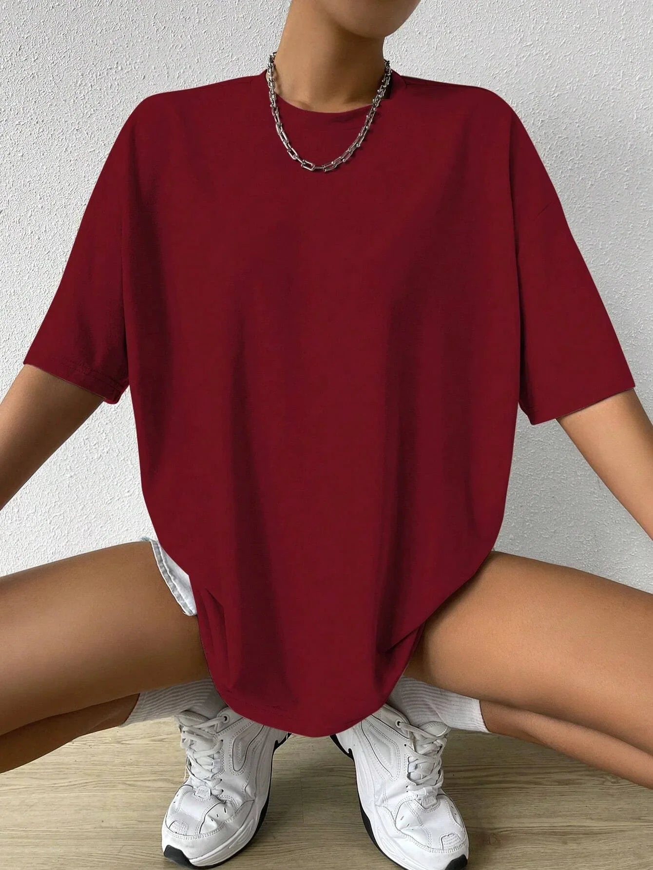 Solid Color Short Sleeve Women’s Fitness T-Shirt – Soft Cotton Breathable Loose Tee | Comfortable Basic Top