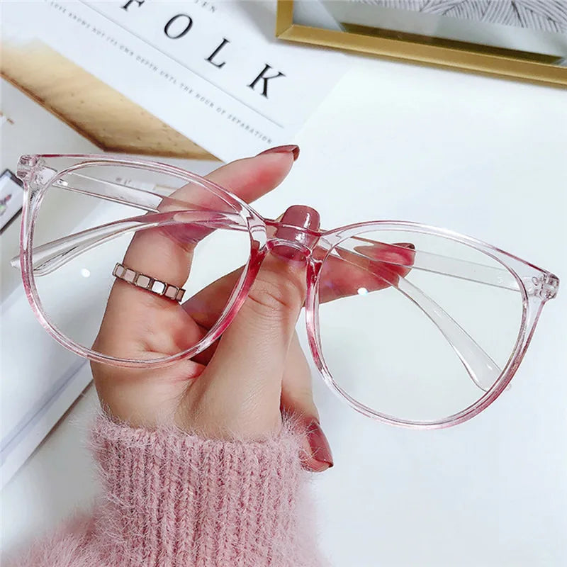 Transparent Anti Blue Light Glasses – Unisex Round Frame Korean Fashion Eyeglasses | Eye Protection Spectacle Eyewear