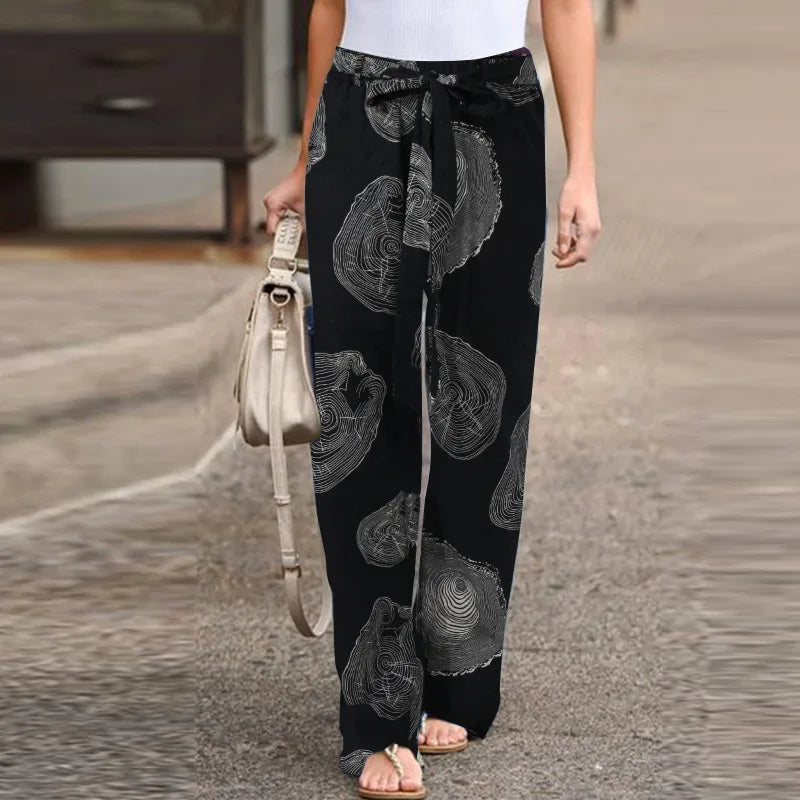 Women’s Print Joggers – Cotton Linen Casual Sweatpants for Autumn Elegant Streetwear