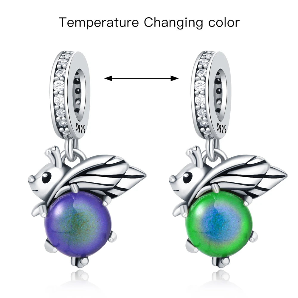 925 Sterling Silver Temperature Color Change Charm Bead | Magic Pendant for Original Bracelet DIY Jewelry