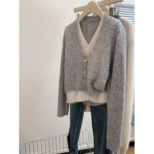 🍂 Cozy Knitted Long Sleeve Sweater 👚 Women's Fashion Layering Top 🌸 Korean Style Early Autumn Wear