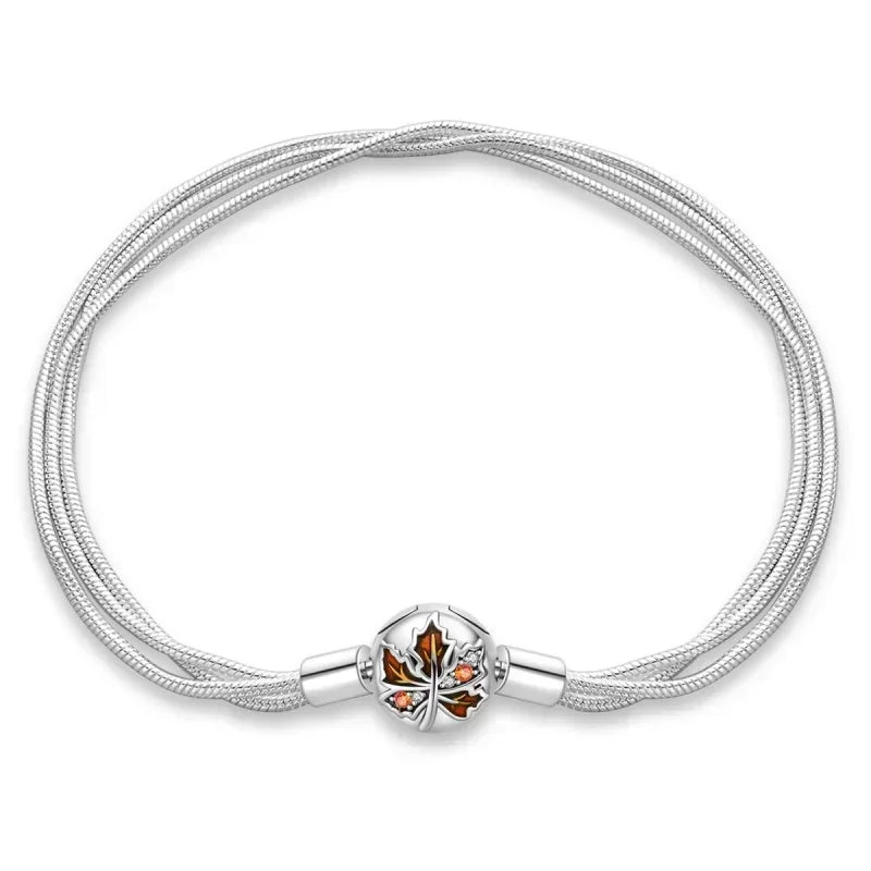 925 Sterling Silver Heart & Star Moon Bracelet | Pave Zirconia Snake Chain, Cat Claw Love Bangle for DIY Jewelry