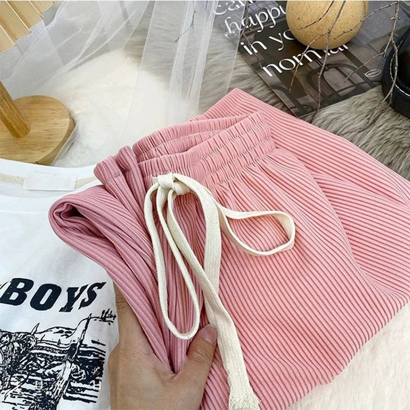 Women’s High-Waisted Pleated Trousers | Slim Fit Floor-Length Wide-Leg Pants for Ladies