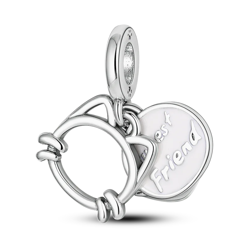 925 Sterling Silver Colorful Charms – Rose, Crown, Rainbow & Heart Dangle Beads Fit Pandora Bracelet & Necklace