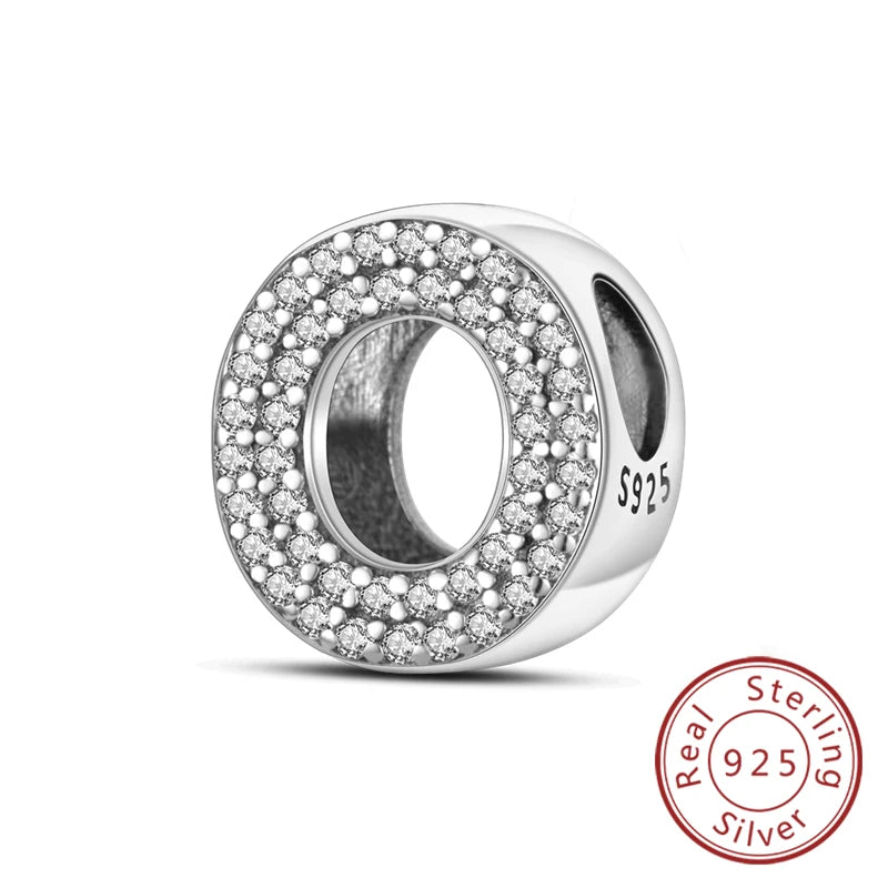 925 Sterling Silver A–Z Alphabet Letter Charms | 26 Letters Beads Fit Original Bracelet DIY Jewelry Making Gift