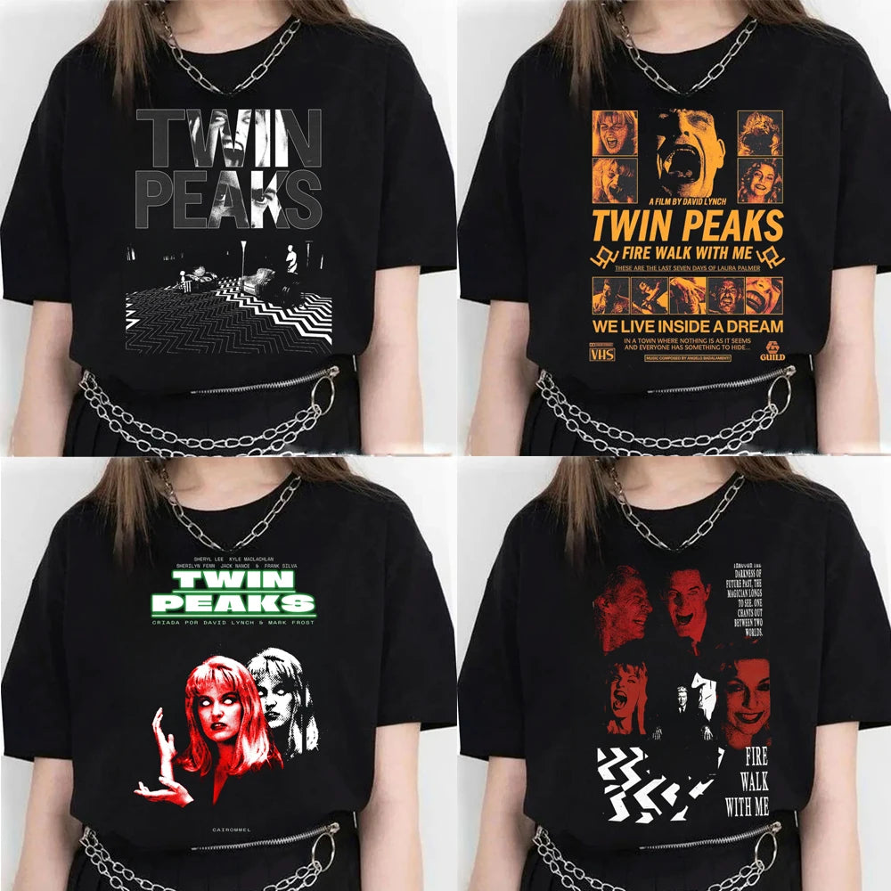 Hot Women’s Harajuku Anime Twin Peaks T-Shirt – Streetwear Funny Unisex Tee 👕🔥