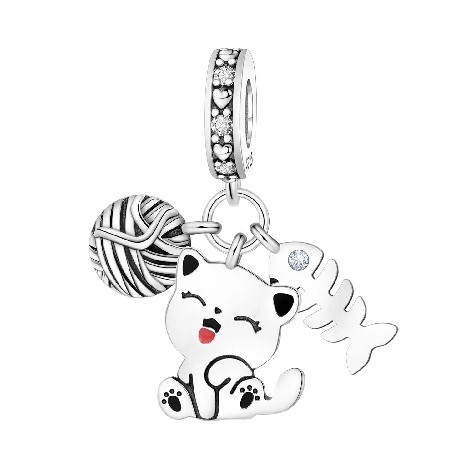 Hot Sale 925 Sterling Silver Dog & Cat Pet Charms | Cute Animal Pendant for Women Bracelet & Necklace DIY Jewelry Gift