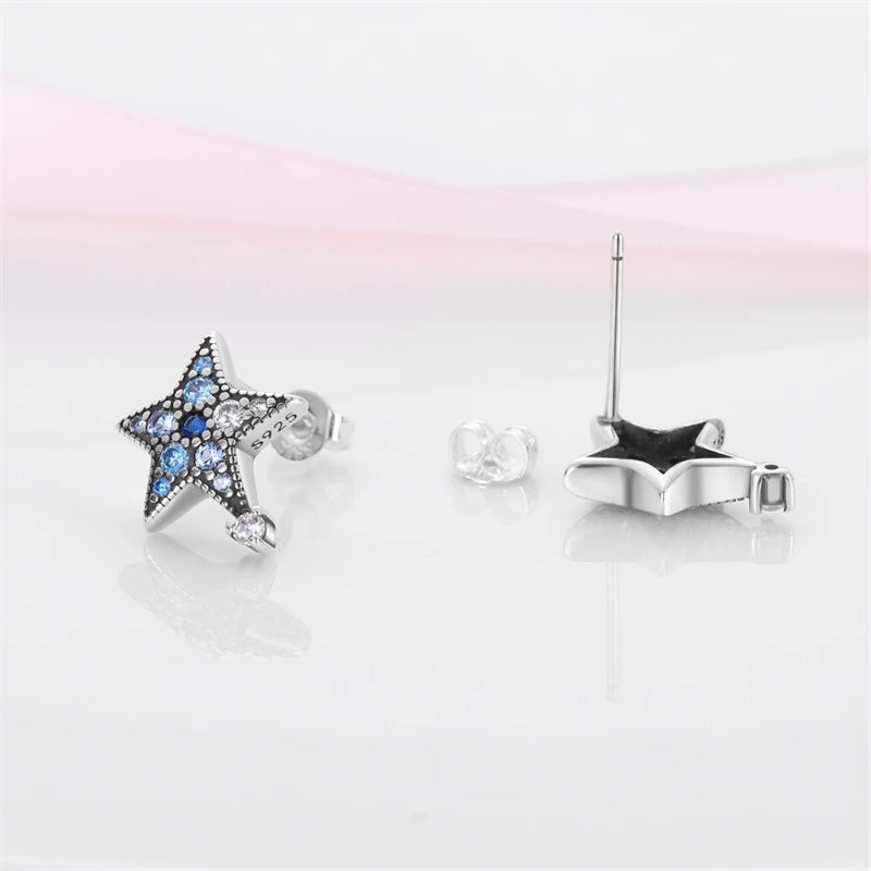 Luxury 925 Sterling Silver Ocean Mermaid Earrings | Pave CZ Fine Jewelry for Women