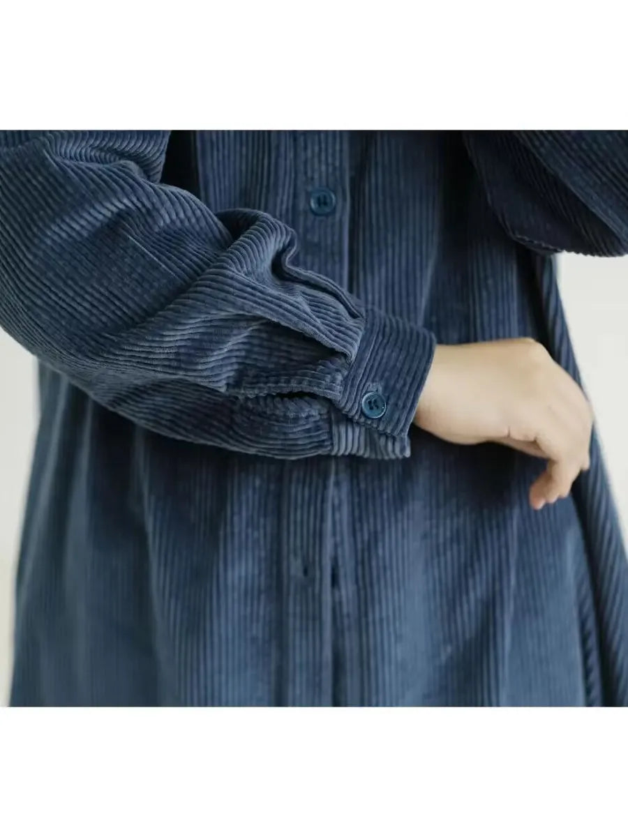 Loose Long Sleeve A-Line Dress – Vintage Slimming Tailored Autumn 2025 Mid-Length Dress for Women, Artistic Work & Commute