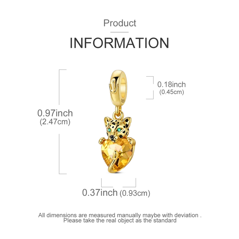 Gold Series Sun & Leopard Charm Beads – Original 925 Sterling Silver Inlaid Zircon DIY Pendants for Bracelet Jewelry Gifts