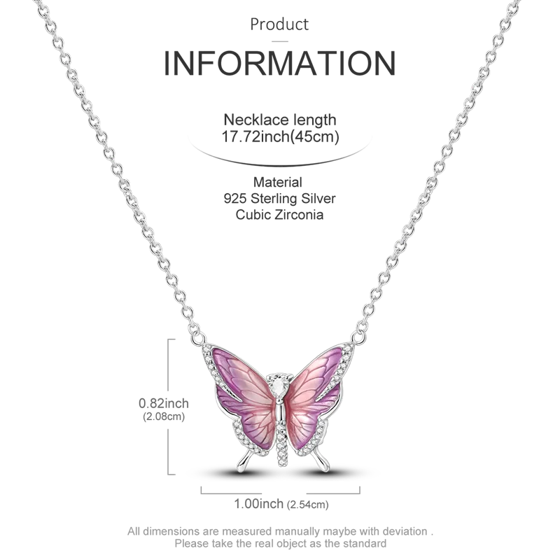 2025 New 925 Sterling Silver Heart & Butterfly Zircon Necklace | Women’s Simple Elegant Jewelry Gift for Anniversary & Birthday