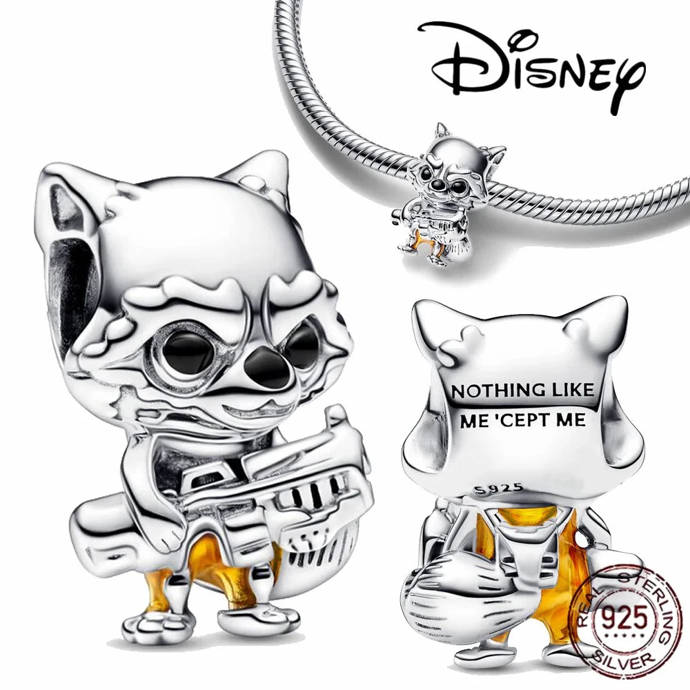 HEROCROSS Disney 925 Sterling Silver Charms | Mickey Mouse, Winnie the Pooh & Stitch Beads Fit Pandora Bracelet