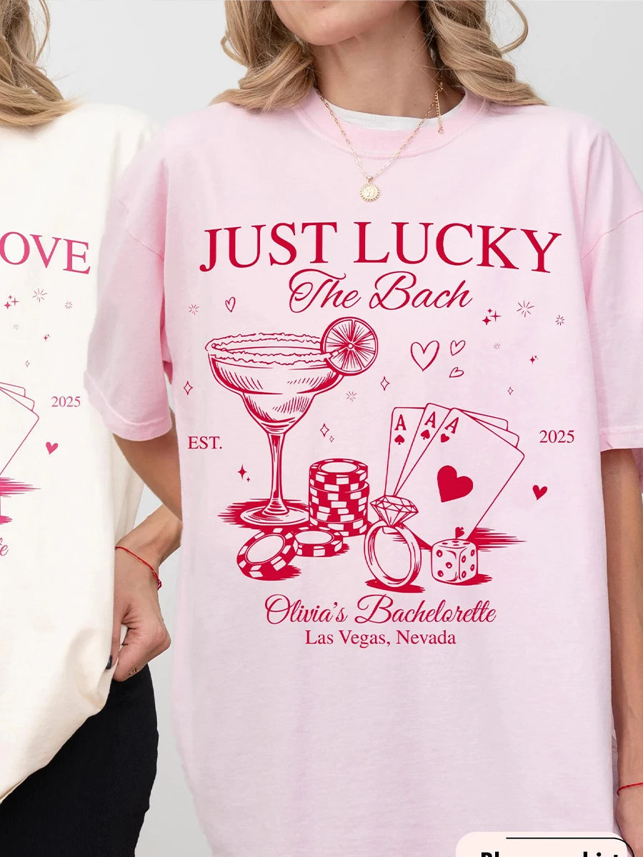 Lucky In Love Las Vegas Shirt 💍✨ Custom Bachelorette Party Unisex Tee