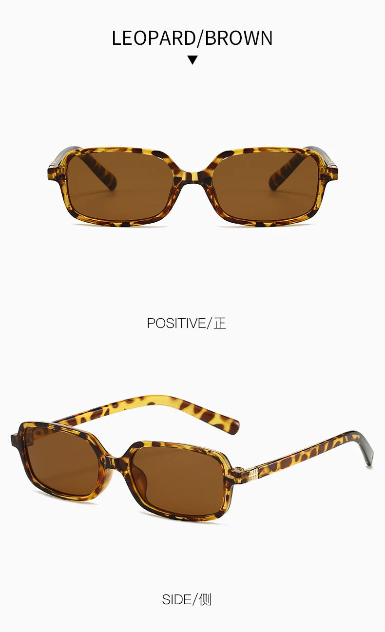 Sexy Small Rectangle Women’s Sunglasses 2025 – Leopard Brown Retro Hot Sun Glasses | Colorful Fashion Eyewear