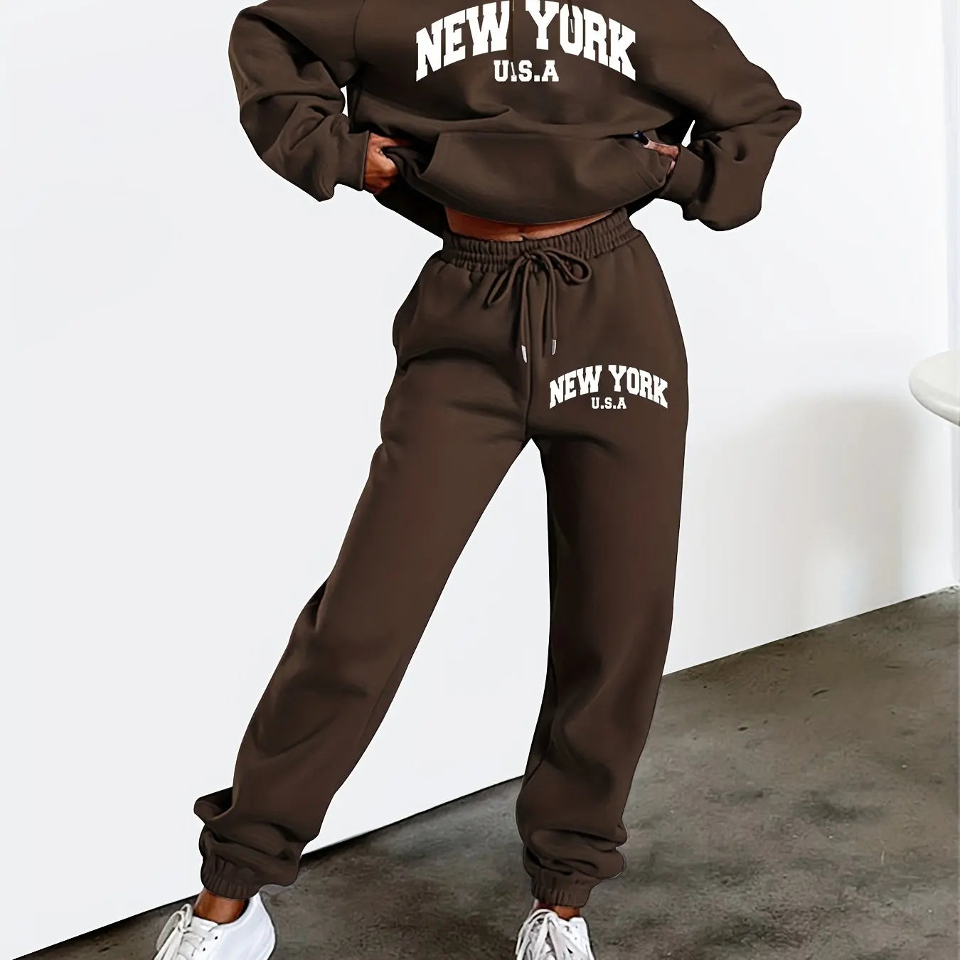 Women’s Hip Hop Streetwear Hoodie & Sweatpant Set | Oversized Casual Printed Sweatshirts | Autumn Fleece Clothing