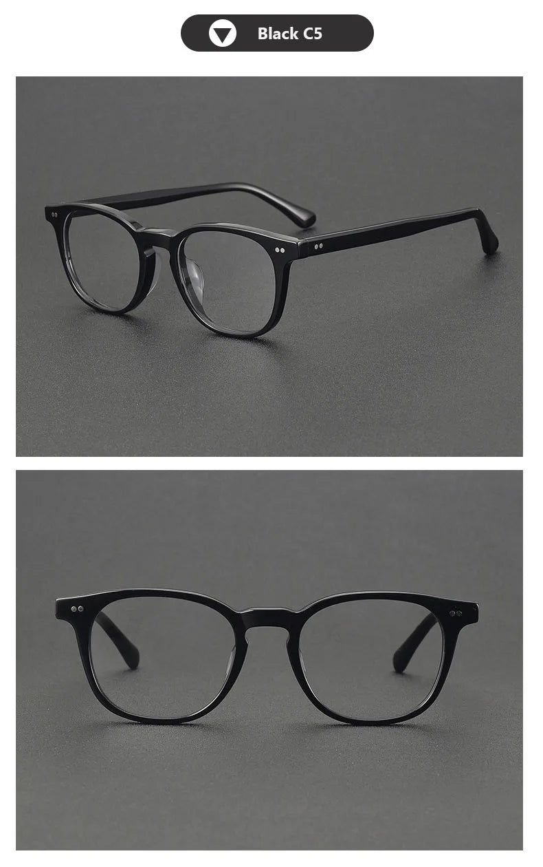 2025 Vintage Round Acetate Glasses 👓 Unisex High-Quality Eyewear