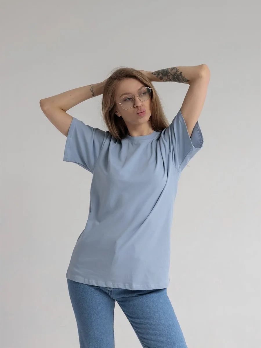 Botvotee 21 Colors Oversized Basic T-Shirts for Women | 100% Cotton Casual Summer Tops | Solid Color Loose Fit Tees