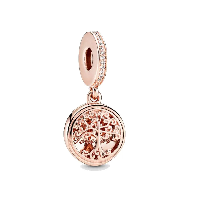 Hot Selling Rose Gold Firefly & Key Pendant Bead | 925 Sterling Silver Charm for Original European Bracelet