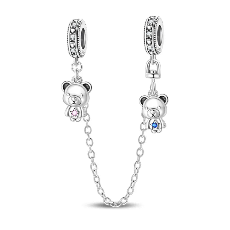 100% 925 Sterling Silver Teddy Bear, Kitten, Puppy & Elephant Luminous Firefly Charms | Sweet Beads Fit Pandora Bracelet Fine Jewelry