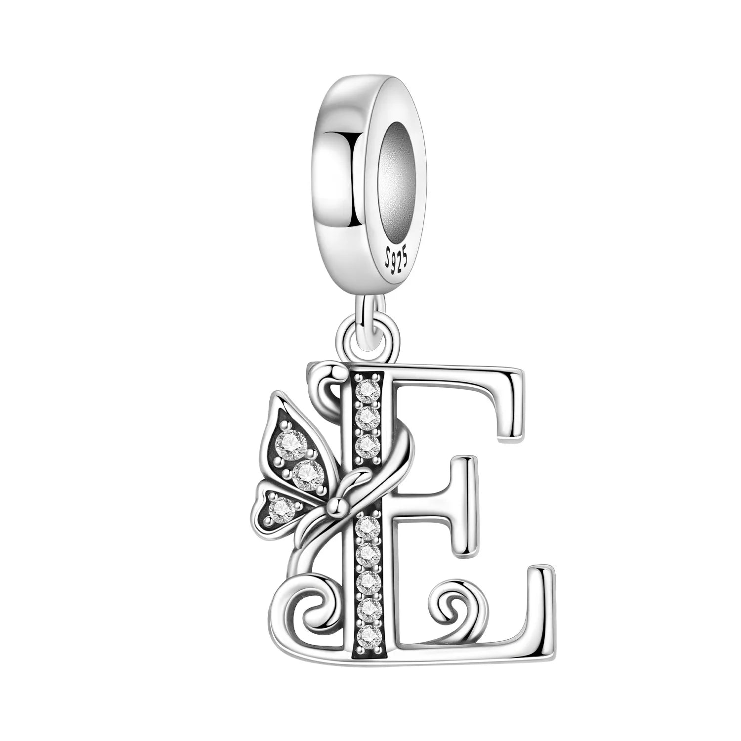 Original S925 Sterling Silver Butterfly & A-Z Letter Beads – DIY Bracelet & Necklace Jewelry