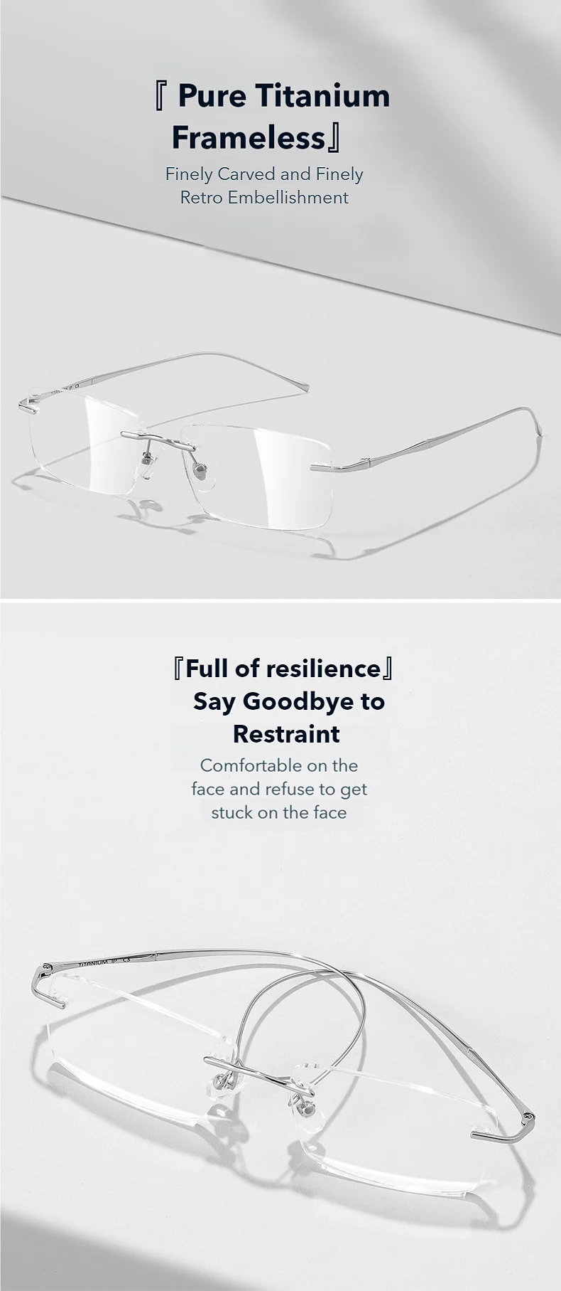 O-Q CLUB Ultra-Light Titanium Rimless Reading Glasses – Men’s Fashion Prescription Eyewear