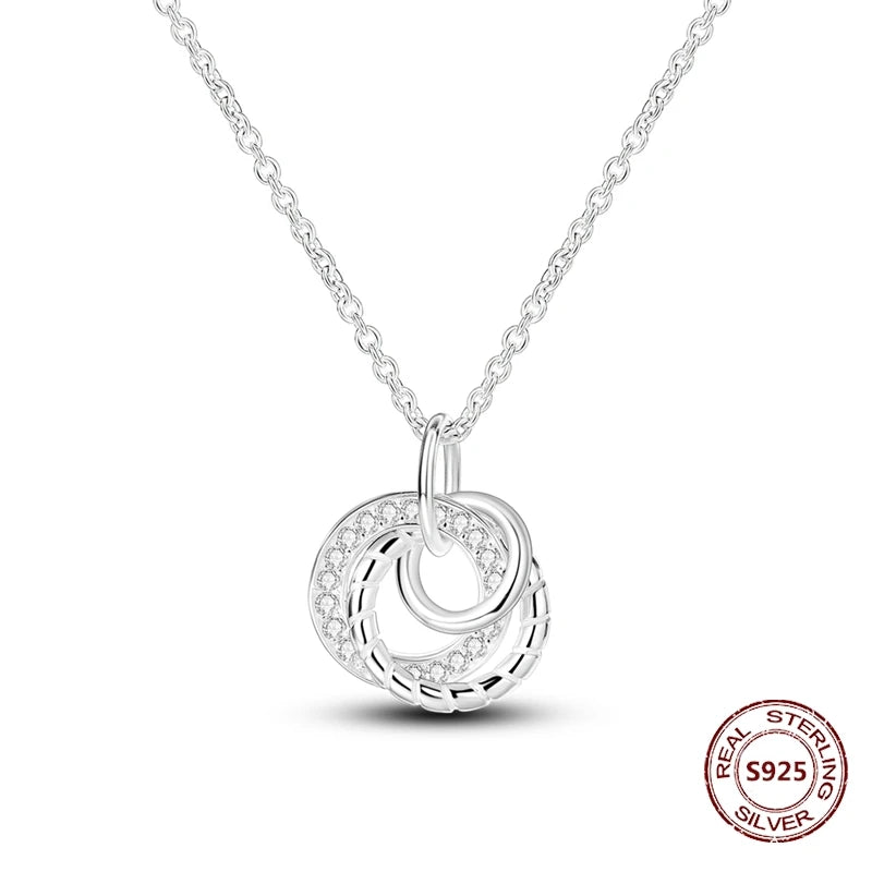 Heart to Heart Necklace 925 Sterling Silver Love Pendant Chain for Women – Wedding & Engagement Fine Jewelry