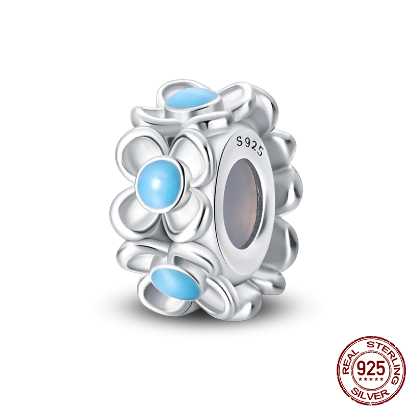 925 Sterling Silver Silicone Spacer Beads & Safety Chain | Clasp Charms Fit Original Pandora 3mm Bracelet – Women’s Jewelry