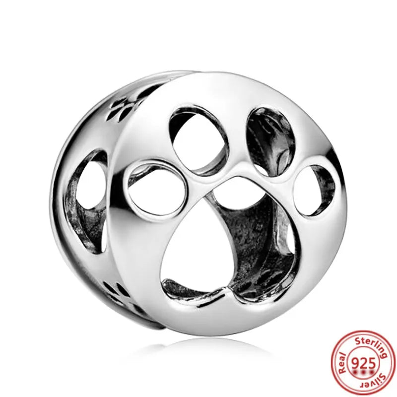 Factory Outlet 925 Sterling Silver Black Cat, Camera & Dog Paw Charms Beads | Fits Pandora Original Bracelet | Fine DIY Jewelry Gift for Friends
