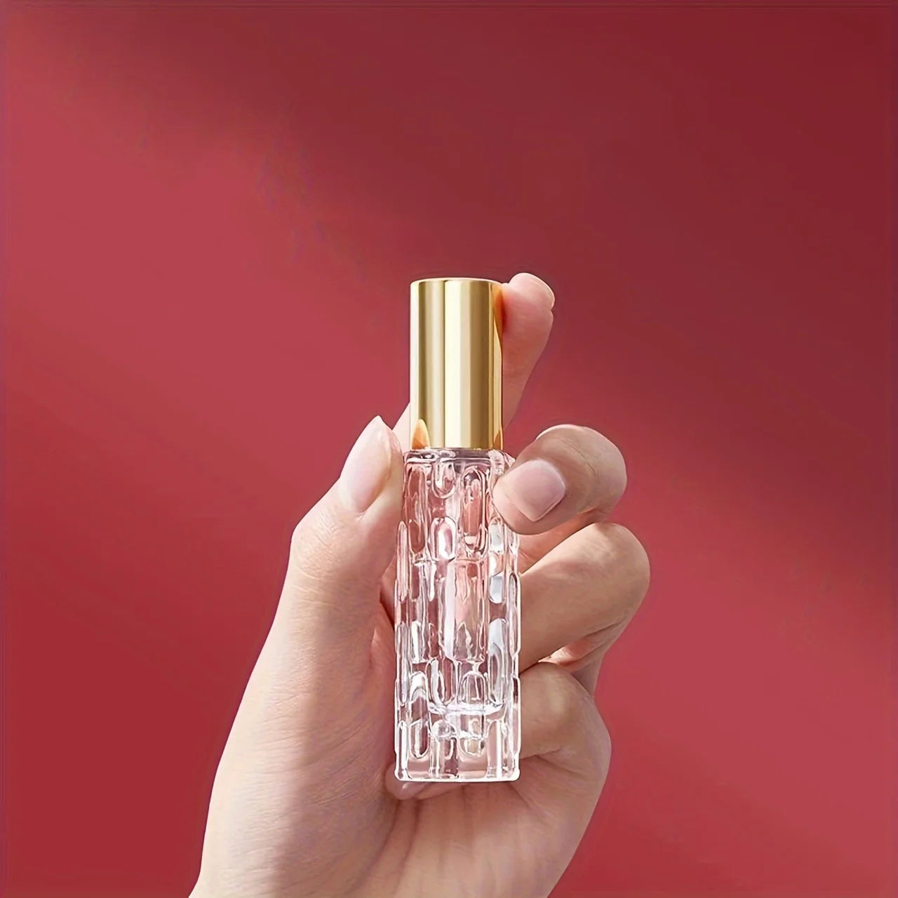 4PCS Transparent Glass Perfume Spray Bottles – Empty Refillable Mini Bottles with Lids | Portable Travel Sub-Bottles