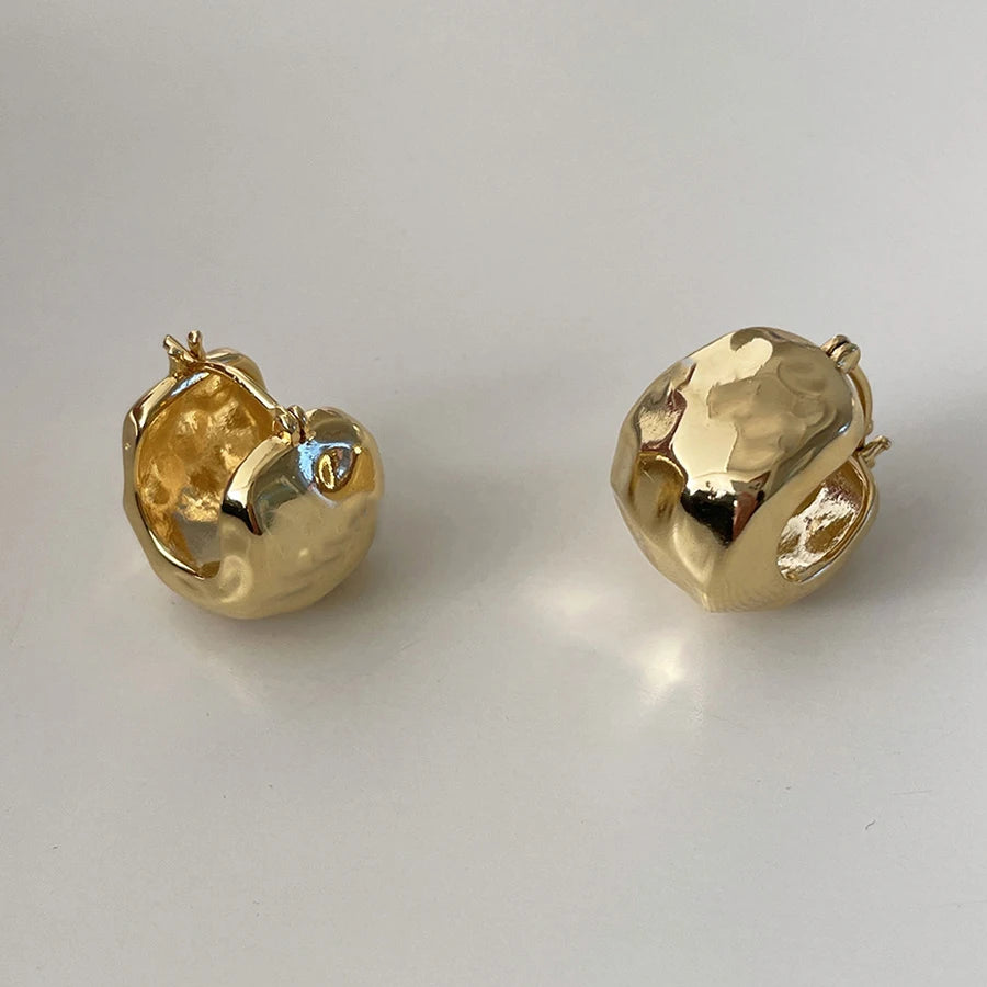 New 925 Sterling Silver Hoop Earrings – Matte Circle Geometric Punk Clip Earrings for Women & Girls