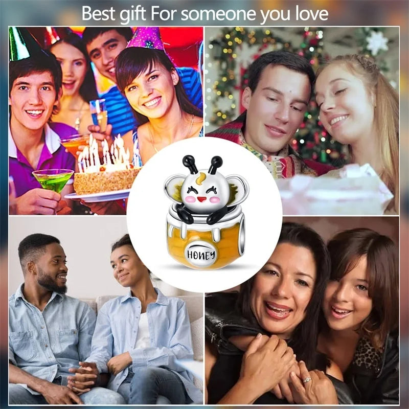 925 Sterling Silver Squirrel & Maple Leaf Charm | Shiny Zircon Autumn Beads Fit Pandora Bracelet DIY Jewelry