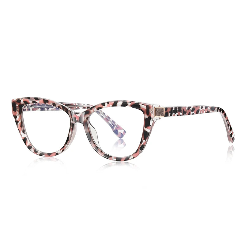 Fashion Women Myopia Glasses – Big Frame TR90 Anti-Blue Light Luxury Cat Eye | Custom Prescription Eyewear 0 to -6.0