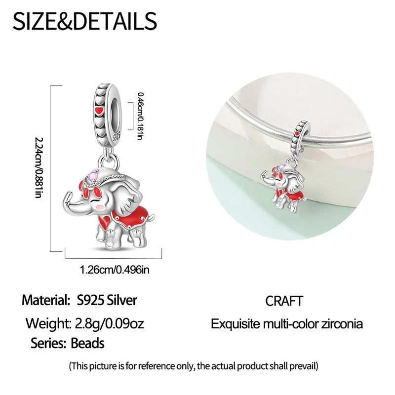 New Original 925 Sterling Silver Animal Charms | Cute Capybara, Elephant & Cat Beads for Bracelets DIY Jewelry