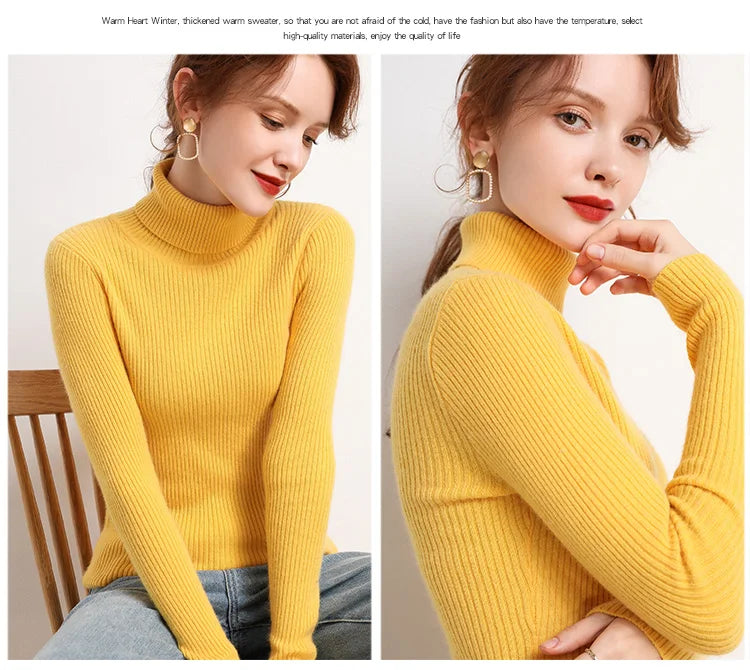 Heliar Women’s Fall Turtleneck Sweater – Soft Knitted Cashmere Pullover, Basic Warm Jumper for Autumn Winter 2024