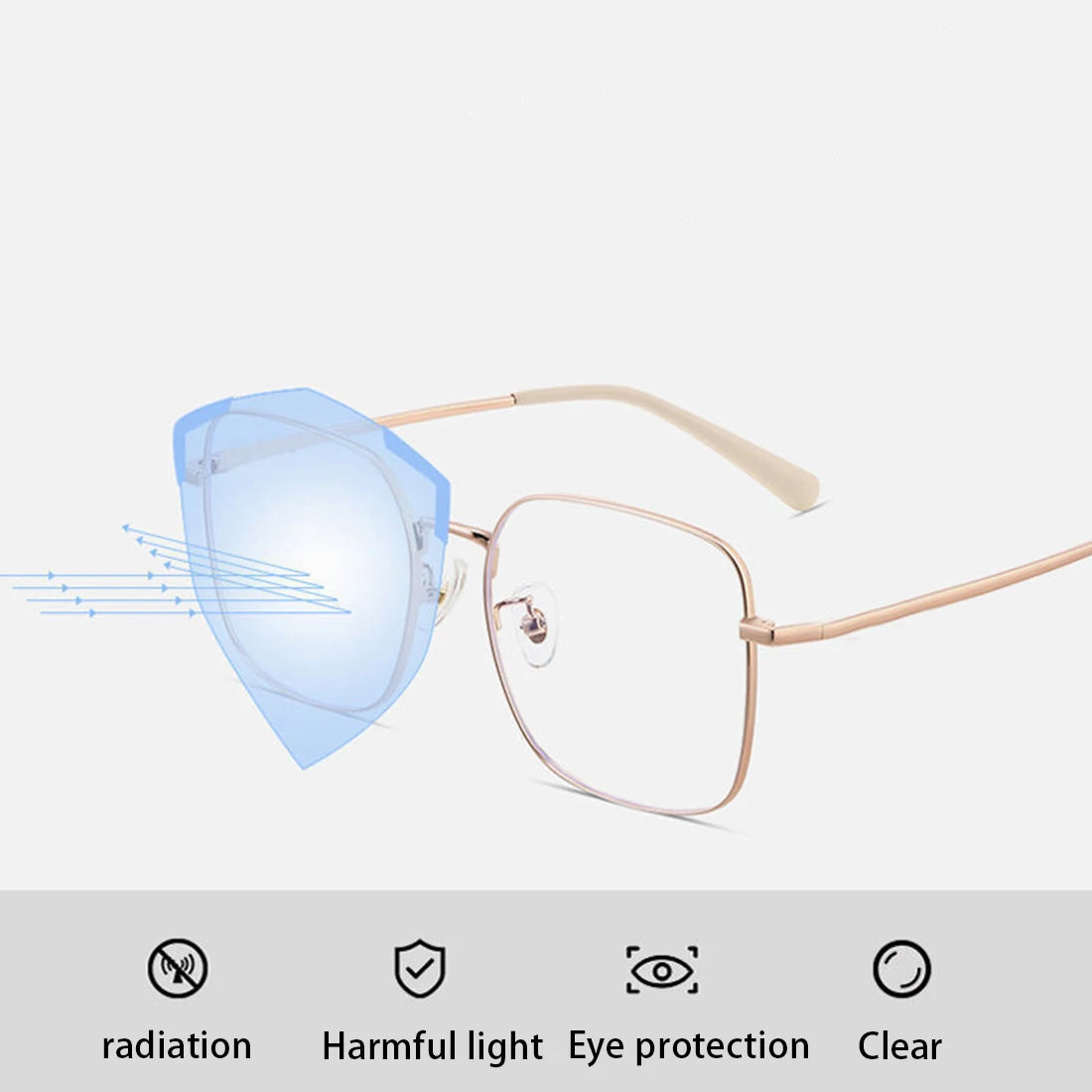 Square Metal Frame Anti Blue Light Computer Glasses – Unisex Optical Spectacles for Women & Men | Transparent Lenses Очки Прозрачные