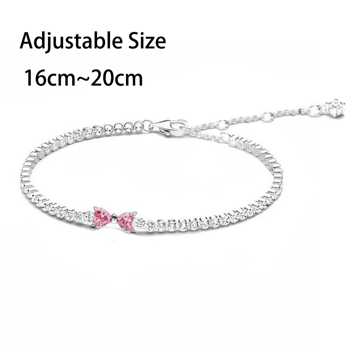 925 Sterling Silver Pink Bow Jewelry Set – Charms, Rings, Earrings & Necklace Beads for Women